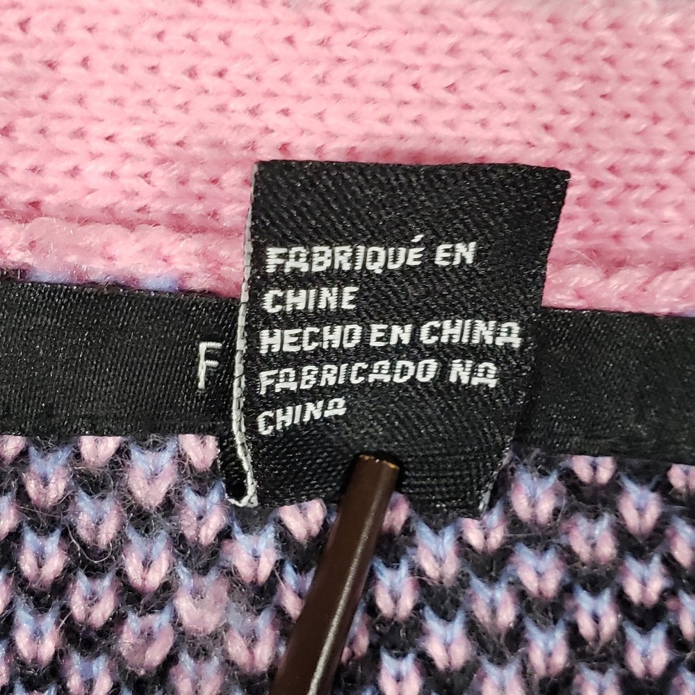 Forever 21 Plaid Cardigan S Pink Black Button Up Sweater Barbiecore Preppy Y2K - Picture 6 of 10